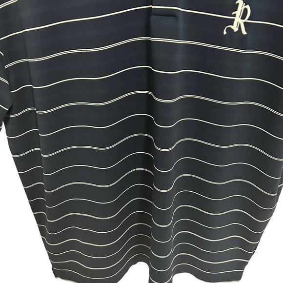 Nike Mens Dri Fit Golf Polo Size Large Striped Blue 100% Polyester Logo - Picture 5 of 6